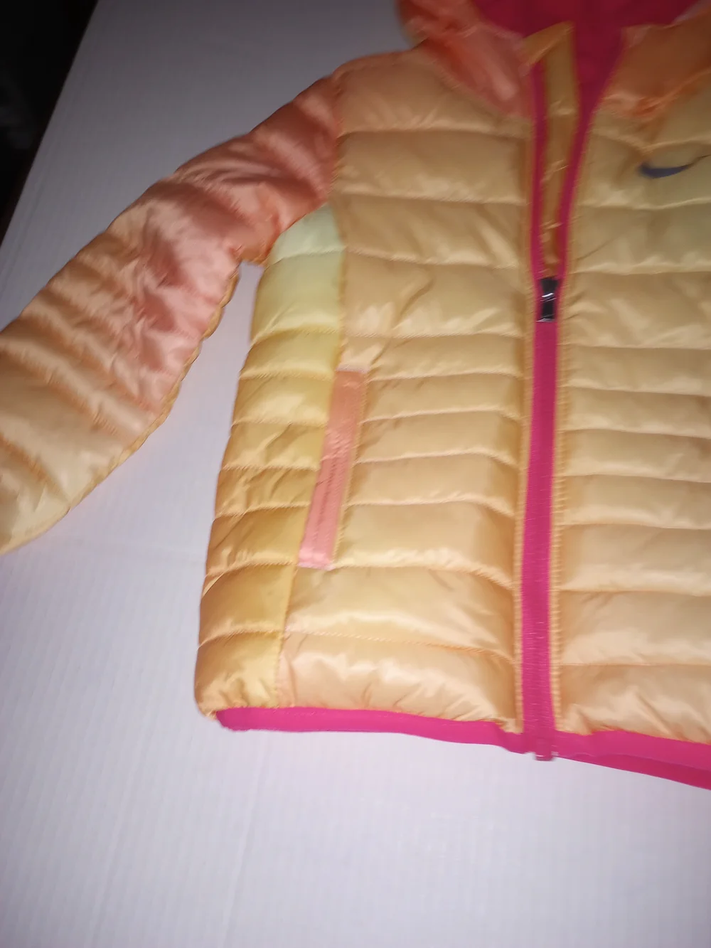Nike Kids' Pink & Orange Puffer Jacket with Hood